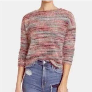 Anthropologie Women’s Multi-Color Eyelash Plush Knit Sweater Scoop Neck Small